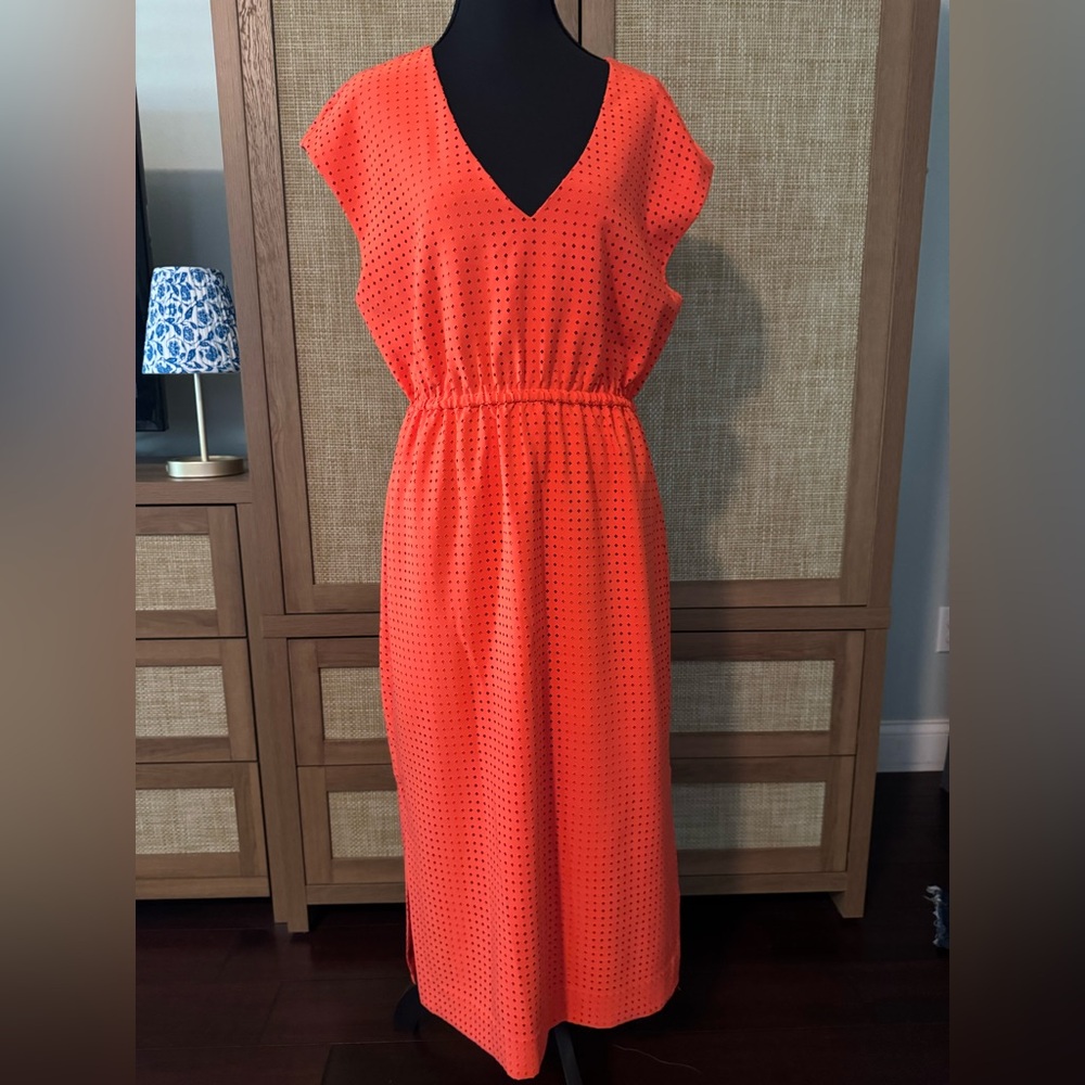J. Crew Red Midi Dress size 8